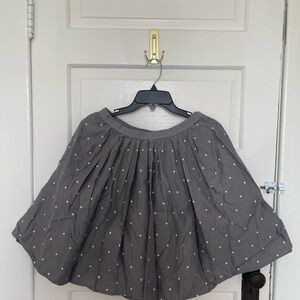 Uniqlo Charcoal A-Line Skirt with White Dots